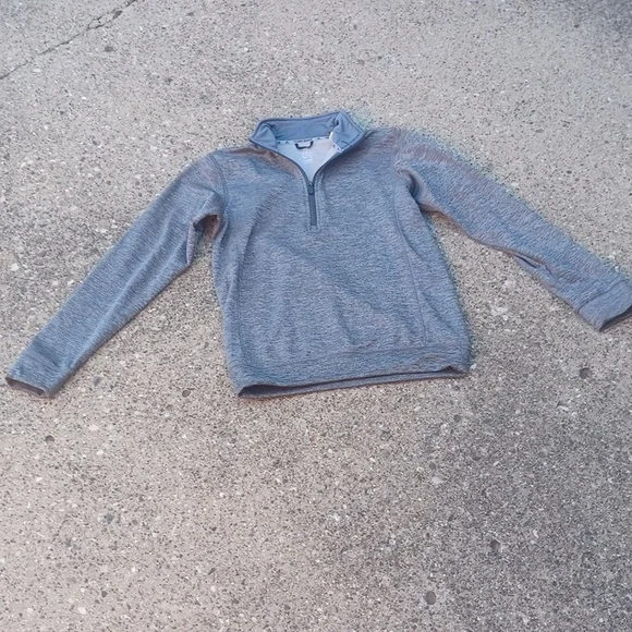 Adidas Men's Heathered Half Gray Zip-Up Sweater